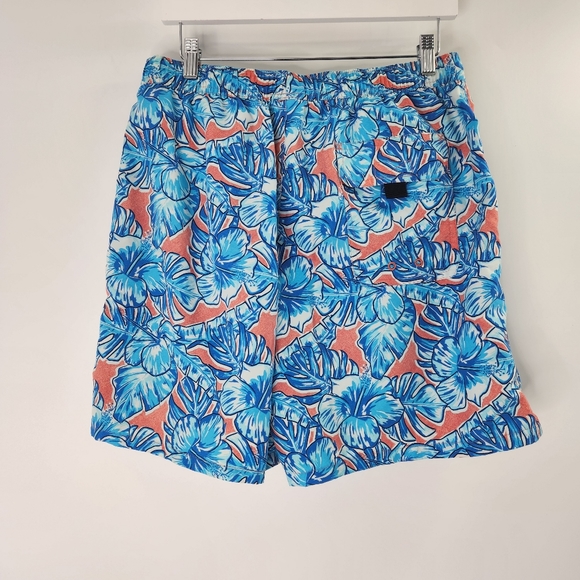 Vineyard Vines Coastal Floral Chappy Trunks Blue Printed Board Shorts - Picture 4 of 6